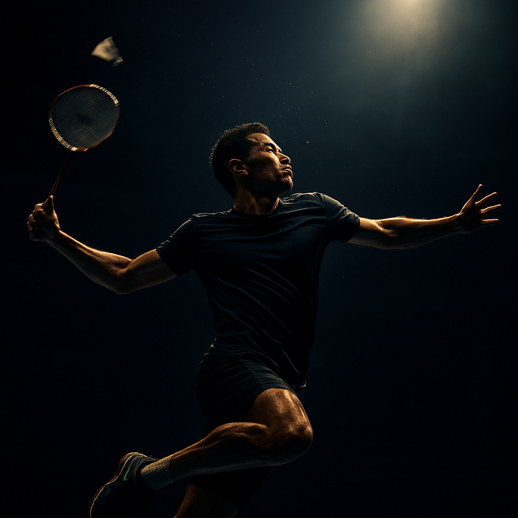 Skyline Badminton Club athlete performing a jump smash