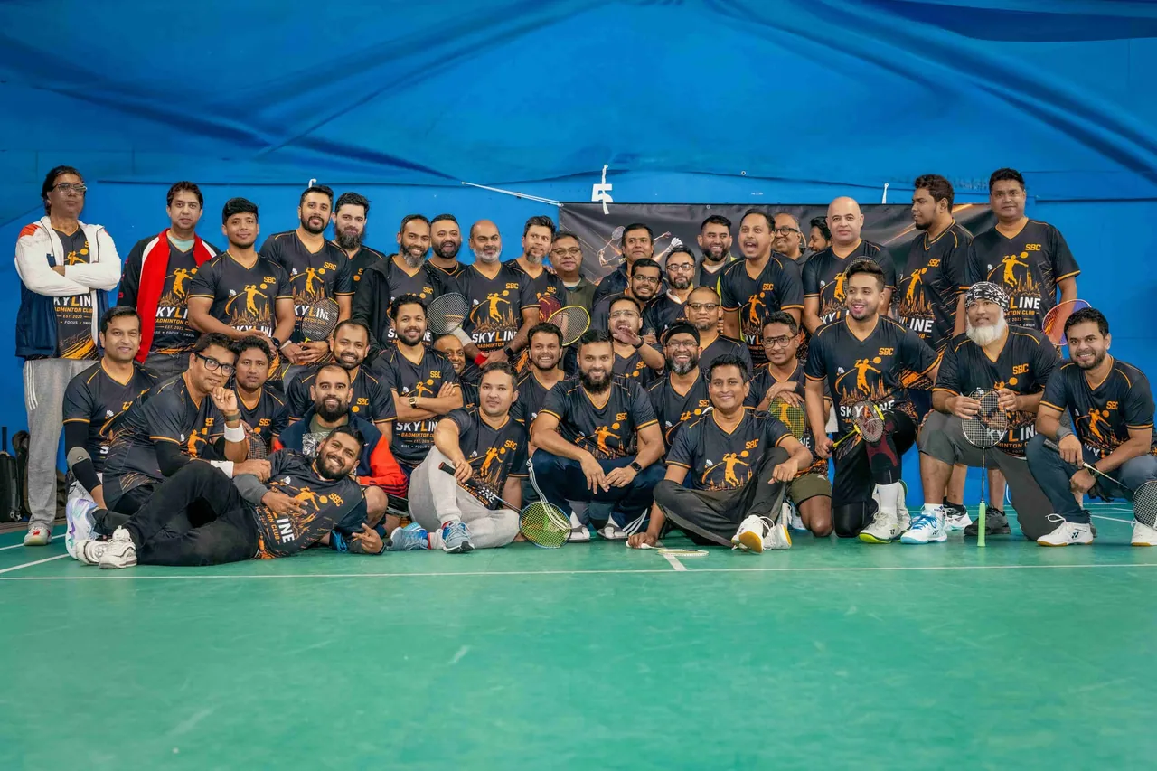 Skyline Badminton Club players gathered for the SBC Premier Cup 2026 group photo